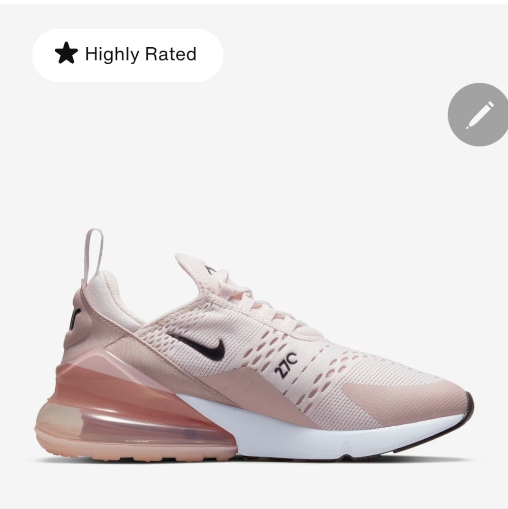 Nike Pink and White Air Max 270 Sneakers (Rare Color) - Picture 12 of 14